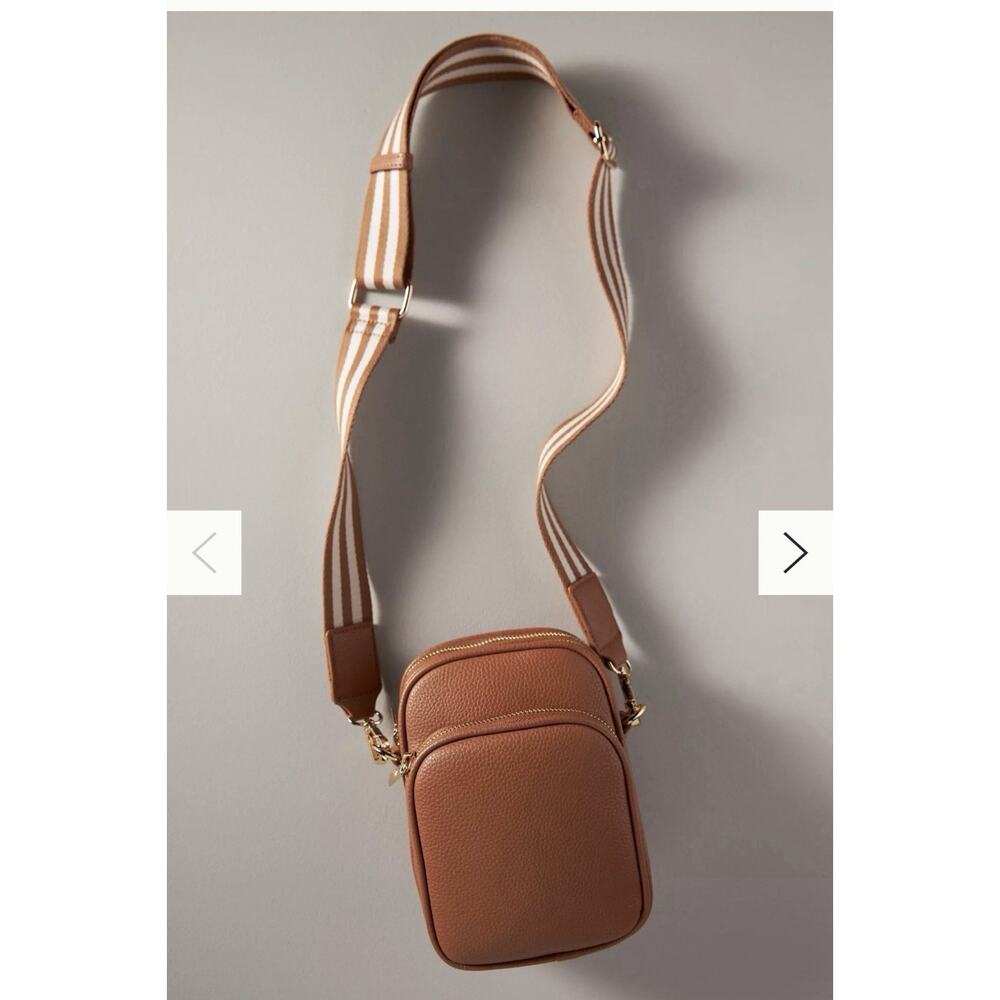 Anthropologie Mali + Lili Josephine Crossbody Bag Saddle Brown, 5x3x7